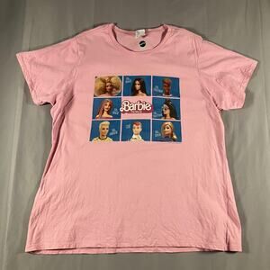Barbie The Movie‎ Shirt Womens 2XL Pink Graphic Tee Port & Company Mattel 2023